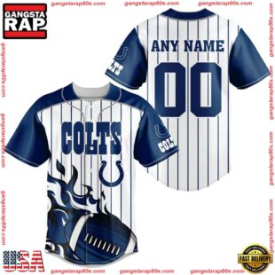 Custom Name And Number Indianapolis Colts NFL 3D Baseball Jersey Shirt