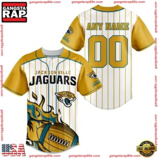 Custom Name And Number Jacksonville Jaguars NFL 3D Baseball Jersey Shirt