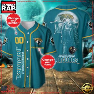 Custom Name And Number Jacksonville Jaguars NFL Horror 3D Baseball Jersey Shirt