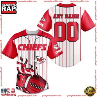 Custom Name And Number Kansas City Chiefs NFL 3D Baseball Jersey Shirt