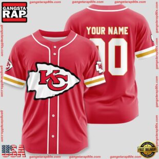 Custom Name And Number Kansas City Chiefs NFL Sport Baseball Jersey