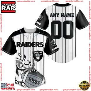 Custom Name And Number Las Vegas Raiders NFL 3D Baseball Jersey Shirt