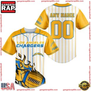 Custom Name And Number Los Angeles Chargers NFL 3D Baseball Jersey Shirt