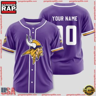 Custom Name And Number Minnesota Vikings NFL Sport Baseball Jersey