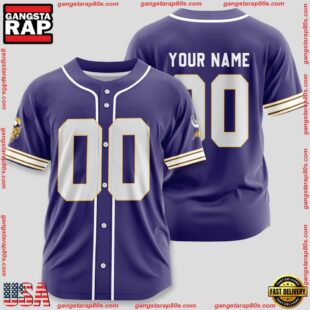 Custom Name And Number Minnesota Vikings NFL Team Sports Baseball Jersey