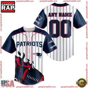 Custom Name And Number New England Patriots NFL 3D Baseball Jersey Shirt