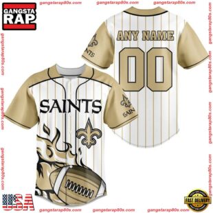 Custom Name And Number New Orleans Saints NFL 3D Baseball Jersey Shirt