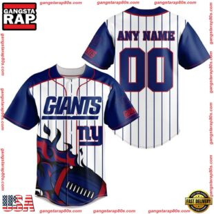 Custom Name And Number New York Giants NFL 3D Baseball Jersey Shirt