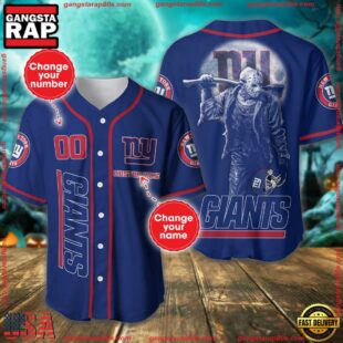 Custom Name And Number New York Giants NFL Horror 3D Baseball Jersey Shirt