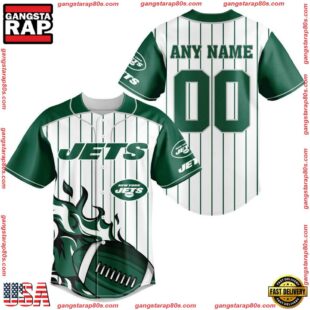 Custom Name And Number New York Jets NFL 3D Baseball Jersey Shirt