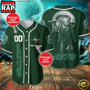 Custom Name And Number New York Jets NFL Horror 3D Baseball Jersey Shirt