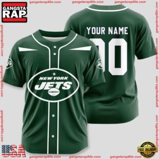 Custom Name And Number New York Jets NFL Team Baseball Jersey