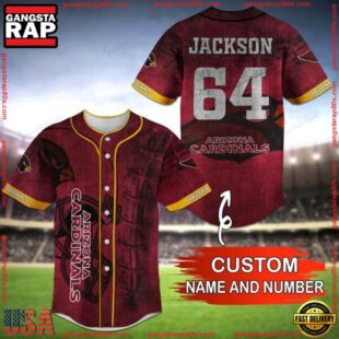 Custom Name And Number NFL Team Arizona Cardinals Baseball Jersey Shirt