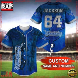 Custom Name And Number NFL Team Detroit Lions Baseball Jersey Shirt