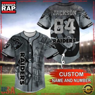 Custom Name And Number NFL Team Las Vegas Raider Baseball Jersey Shirt