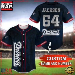 Custom Name And Number NFL Team New England Patriots Baseball Jersey Shirt