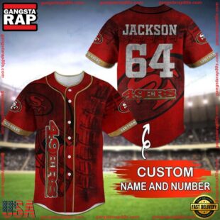 Custom Name And Number NFL Team San Francisco 49ers Baseball Jersey Shirt