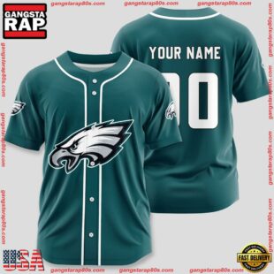 Custom Name And Number Philadelphia Eagles NFL Sport Baseball Jersey