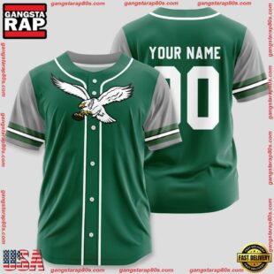 Custom Name And Number Philadelphia Eagles NFL Team Baseball Jersey