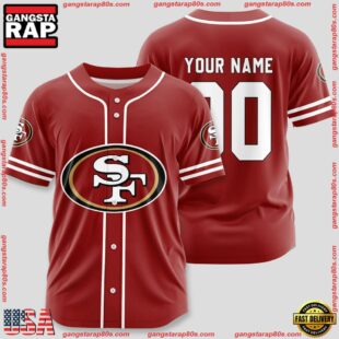 Custom Name And Number San Francisco 49ers 1 NFL Team Baseball Jersey