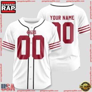 Custom Name And Number San Francisco 49ers NFL Team Sport Baseball Jersey Shirt