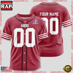 Custom Name And Number San Francisco 49ers NFL Team Sport Baseball Jersey