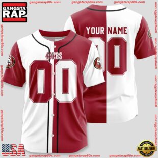 Custom Name And Number San Francisco 49ers NFL Team Sports Baseball Jersey