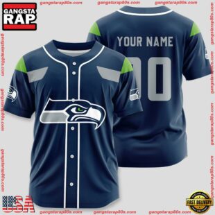 Custom Name And Number Seattle Seahawks NFL Sport Baseball Jersey