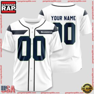 Custom Name And Number Seattle Seahawks NFL Team Baseball Jersey