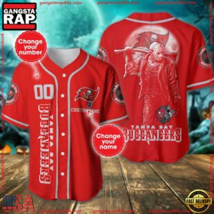 Custom Name And Number Tampa Bay Buccaneers NFL Horror 3D Baseball Jersey Shirt