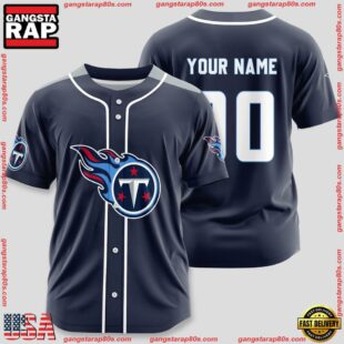 Custom Name And Number Tennessee Titans NFL Team Baseball Jersey