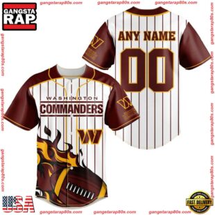 Custom Name And Number Washington Commanders NFL 3D Baseball Jersey Shirt