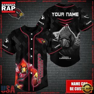 Custom Name NFL Arizona Cardinals Mascot Baseball Jersey