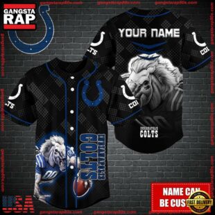 Custom Name NFL Indianapolis Colts Mascot Baseball Jersey