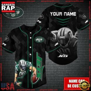 Custom Name NFL New York Jets Mascot Baseball Jersey