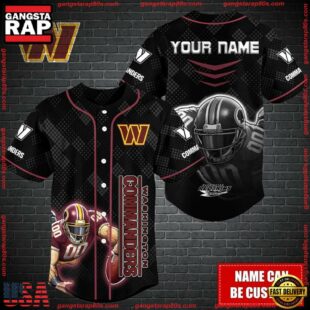 Custom Name NFL Washington Commanders Mascot Baseball Jersey