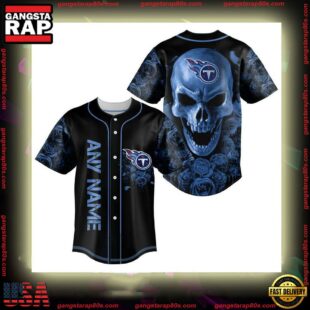 Custom Name Tennessee Titans NFL Football Skull 3D Baseball Jersey Shirt