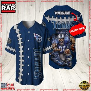 Custom Name Tennessee Titans NFL Mascot 3D Baseball Jersey Shirt