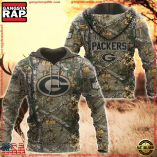 Green Bay Packers Hunting Camo NFL 3D Hoodie Shirt