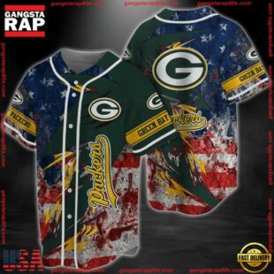 Green Bay Packers NFL Baseball Jersey Shirt