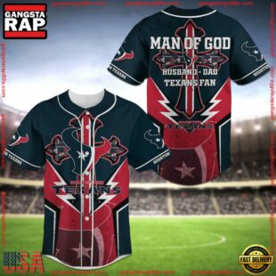 Houston Texans Man of God NFL Baseball Jersey Shirt