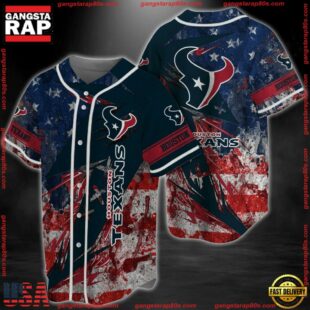 Houston Texans NFL Baseball Jersey Shirt For Football Fans