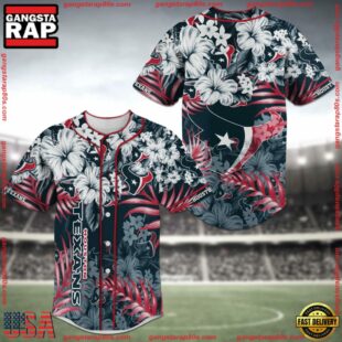 Houston Texans NFL Flower Baseball Jersey Shirt