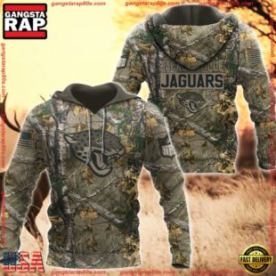 Jacksonville Jaguars Hunting Camo NFL 3D Hoodie Shirt