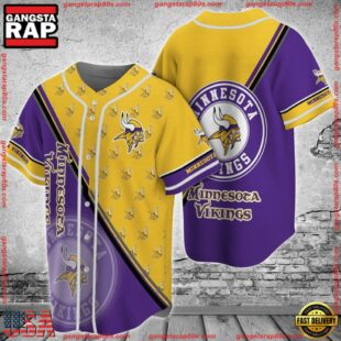 Minnesota Vikings NFL Baseball Jersey Shirt