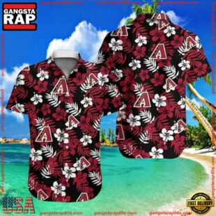 MLB Arizona Diamondbacks Black Floral Elegance Hawaiian ShirtGroup