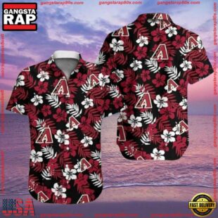 MLB Arizona Diamondbacks Black Floral Elegance Hawaiian ShirtGroup