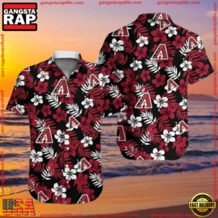 MLB Arizona Diamondbacks Black Floral Elegance Hawaiian ShirtGroup