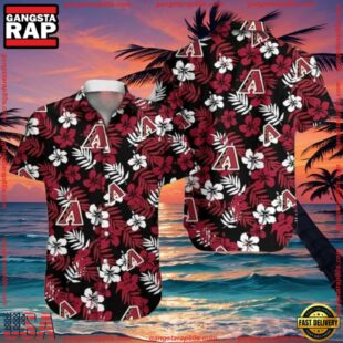 MLB Arizona Diamondbacks Black Floral Tropical Aloha ShirtGroup