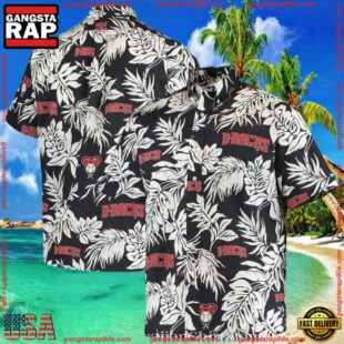 MLB Arizona Diamondbacks Botanical Hawaiian Shirt Monochrome EleganceGroup